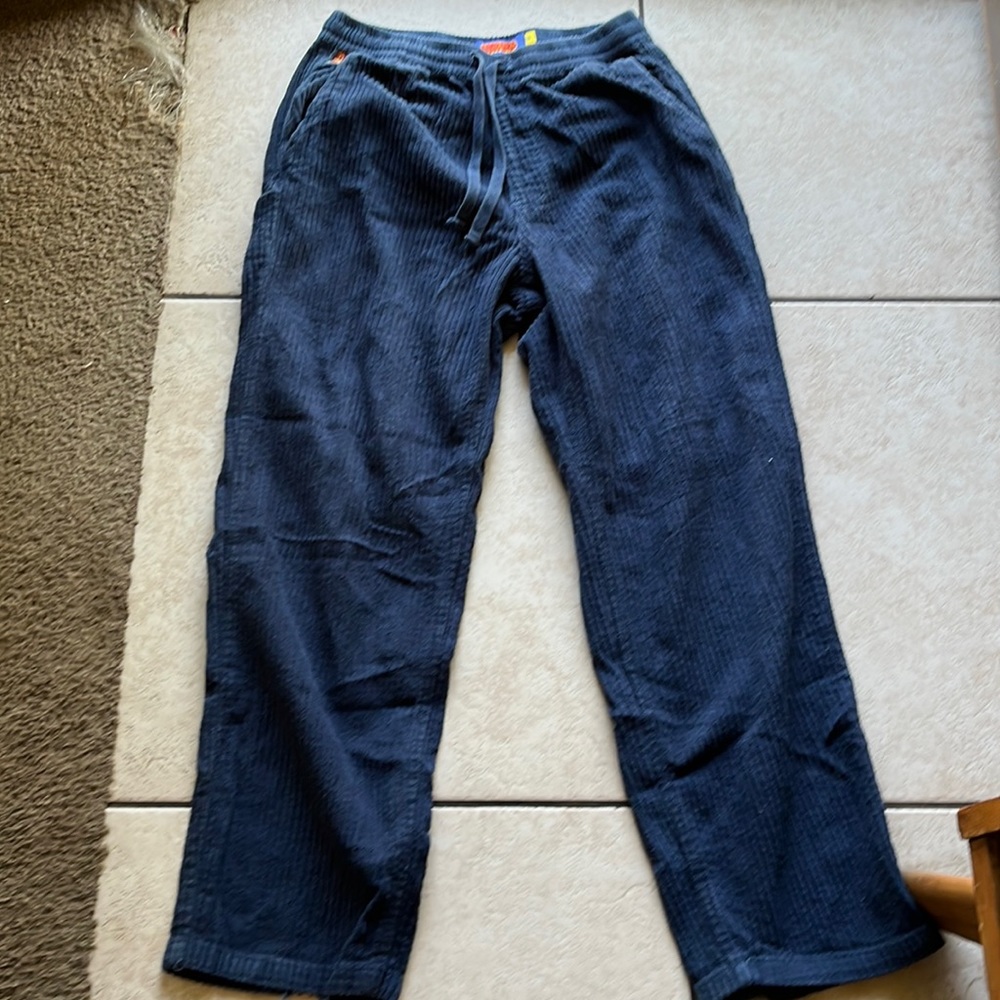 Zumiez navy blue drawstring corduroy pants
